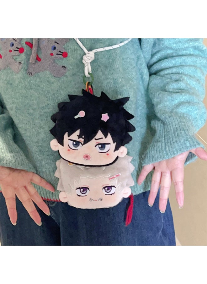 null - Spell Battle Doll Pendant Two-dimensional Animation Surrounding Five Wu Coin Purse Plush Toy Doll Xia Youjie-Specifications:Dog Roll Coin Purse 13cm0.05kg-Color:Spot Seconds Hair] - Image 1