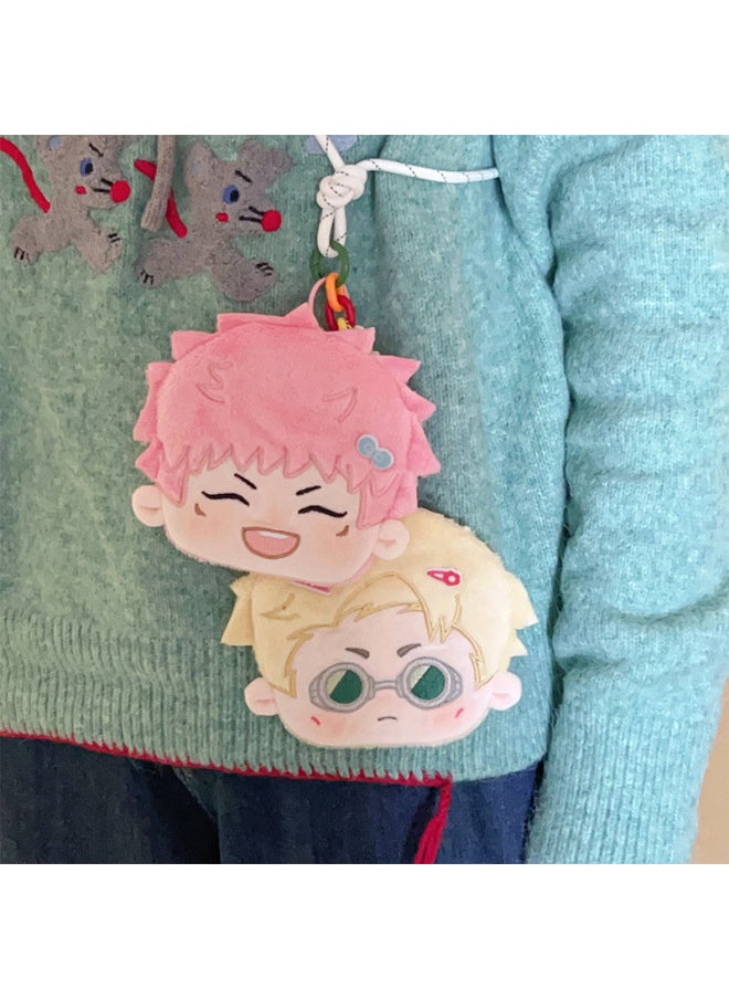 null - Spell Battle Doll Pendant Two-dimensional Animation Surrounding Five Wu Coin Purse Plush Toy Doll Xia Youjie-Specifications:Dog Roll Coin Purse 13cm0.05kg-Color:Spot Seconds Hair] - Image 1