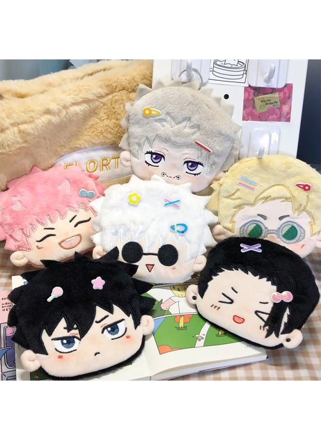 null - Spell Battle Doll Pendant Two-dimensional Animation Surrounding Five Wu Coin Purse Plush Toy Doll Xia Youjie-Specifications:Dog Roll Coin Purse 13cm0.05kg-Color:Spot Seconds Hair] - Image 1