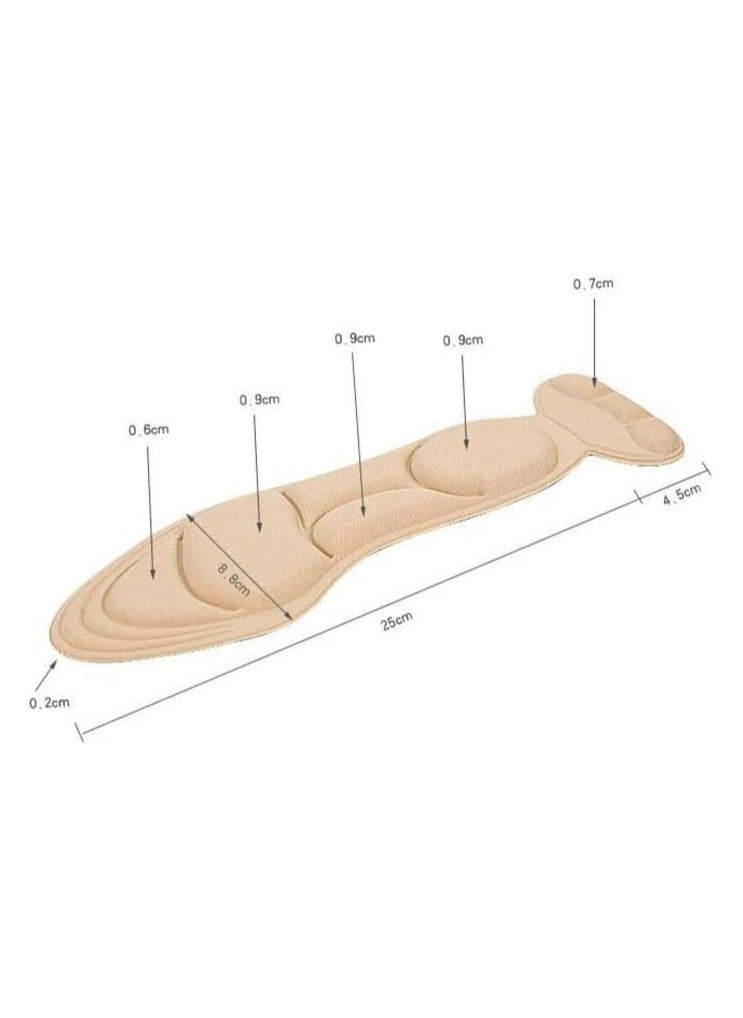 Generic - Beige Shoe and heel cushion insert pad foam shoe insoles, for loose shoes sore relief comfortable unisex universal fit - Image 1