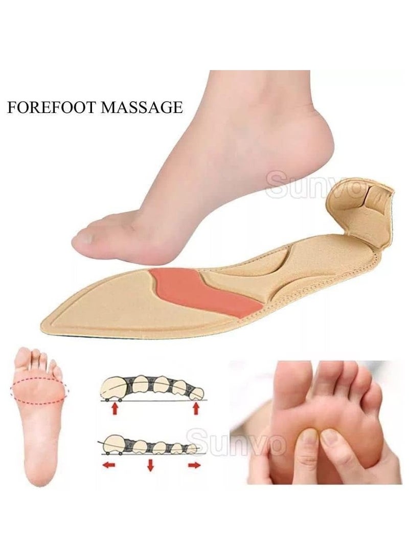 Generic - Beige Shoe and heel cushion insert pad foam shoe insoles, for loose shoes sore relief comfortable unisex universal fit - Image 1