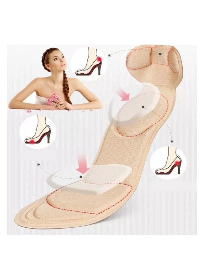 Generic - Beige Shoe and heel cushion insert pad foam shoe insoles, for loose shoes sore relief comfortable unisex universal fit - Image 1