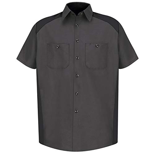 Red Kap Men's Standard Motorsports Shirt, Short Sleeve, Charcoal/Black, Large Tall - Image 2