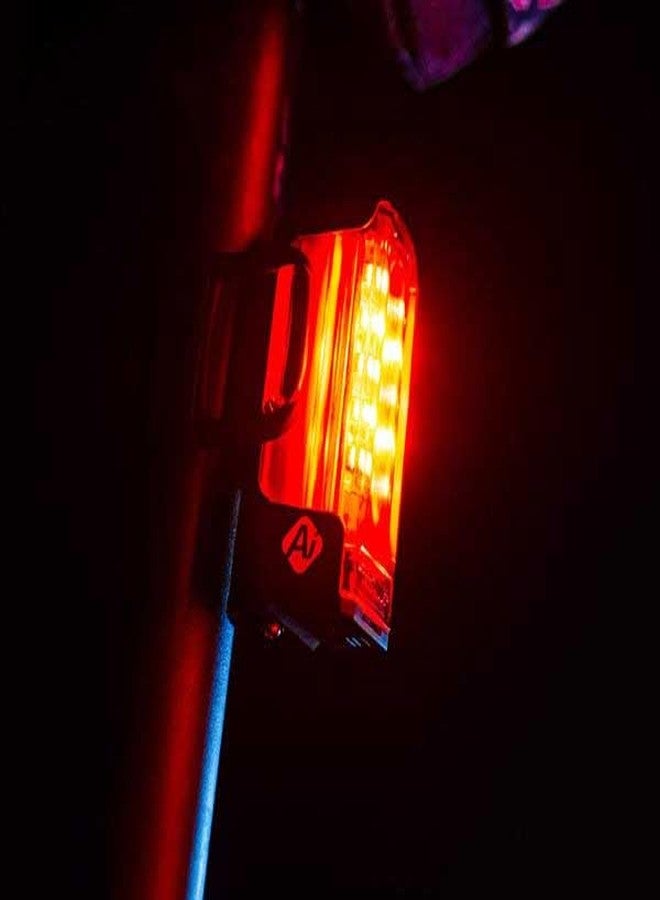LEZYNE Strip Drive Pro Ai Alert 400+ Rear - Bicycle USB Rechargeable Durable Water-Resistant IPX7 White LED Tail Light w/ 2 Solid & 5 Flash Modes | Includes Silicone Rubber Mounting Strap | 400 Lumens - Image 2