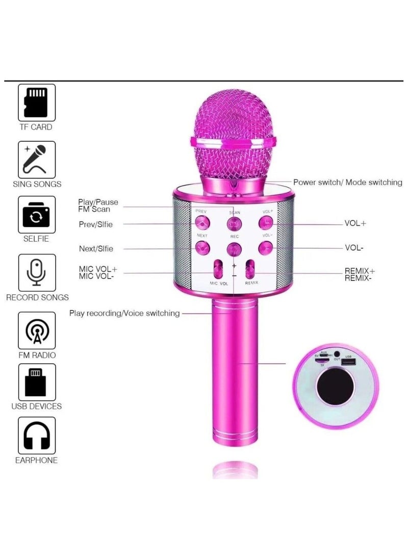 LIMITLESS Karaoke Wireless Microphone for Kids Toddler Microphone Mic Speaker Machine for Kids Party with LED Lights, Magic Sounds, Vocal Remover Compatible with iPhone, Android, iPad, PC (Silver)  - Image 2