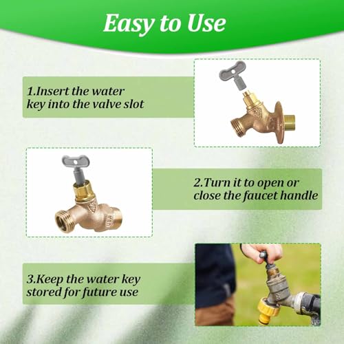 LanKstet 80132 Sillcock Key, Water Spigot Key, Water Shut Off Key, Outdoor Faucet Handle, Water Key 5/16", Metal - 2 Pcs - Image 4