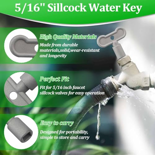 LanKstet 80132 Sillcock Key, Water Spigot Key, Water Shut Off Key, Outdoor Faucet Handle, Water Key 5/16", Metal - 2 Pcs - Image 3