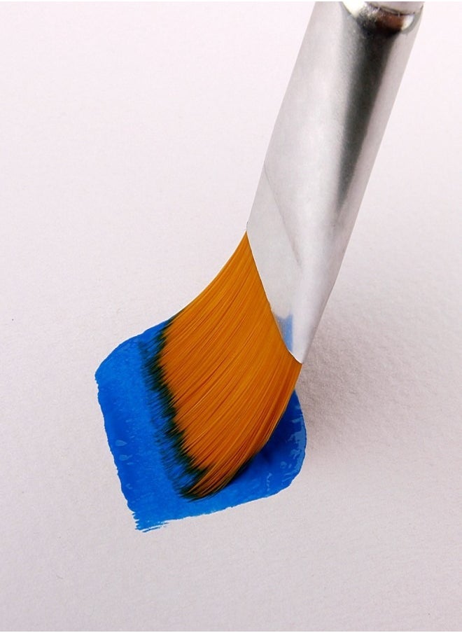 Xinbowen - 3-Piece Short Handle Nylon Brush Set – Flat Brushes for Watercolor, Acrylic, and Oil Painting - Image 1