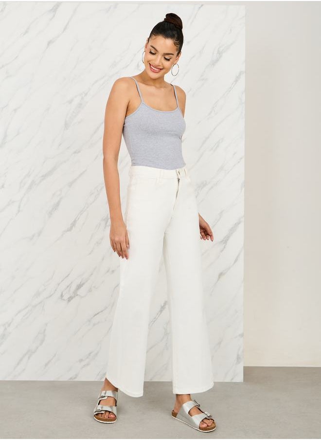 Styli - Fitted Solid Scoop Neck Strappy Tank - Image 1
