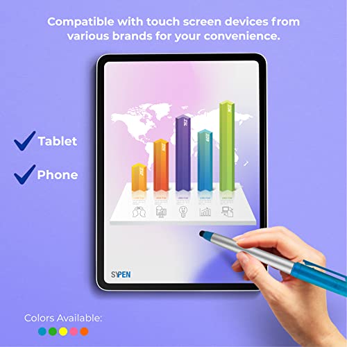 SyPen Stylus Ballpoint Pen with Highlighter Tips, 3 in 1 Combo Stylus for Touchscreens, Writing Pen and Highlighter, Black Ink, Pack of 5 - Image 3