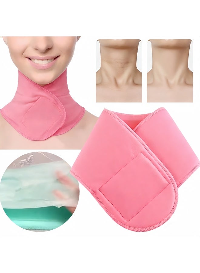 خاجول قطعة واحدة قناع رقبة جل سبا للعناية بالبشرة، قناع رقبة وردي قابل لإعادة الاستخدام للشد والترطيب، قناع شد الرقبة لتعزيز امتصاص المنتجات للاستخدام المنزلي - Image 1