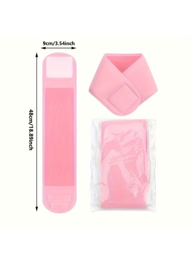 خاجول قطعة واحدة قناع رقبة جل سبا للعناية بالبشرة، قناع رقبة وردي قابل لإعادة الاستخدام للشد والترطيب، قناع شد الرقبة لتعزيز امتصاص المنتجات للاستخدام المنزلي - Image 2