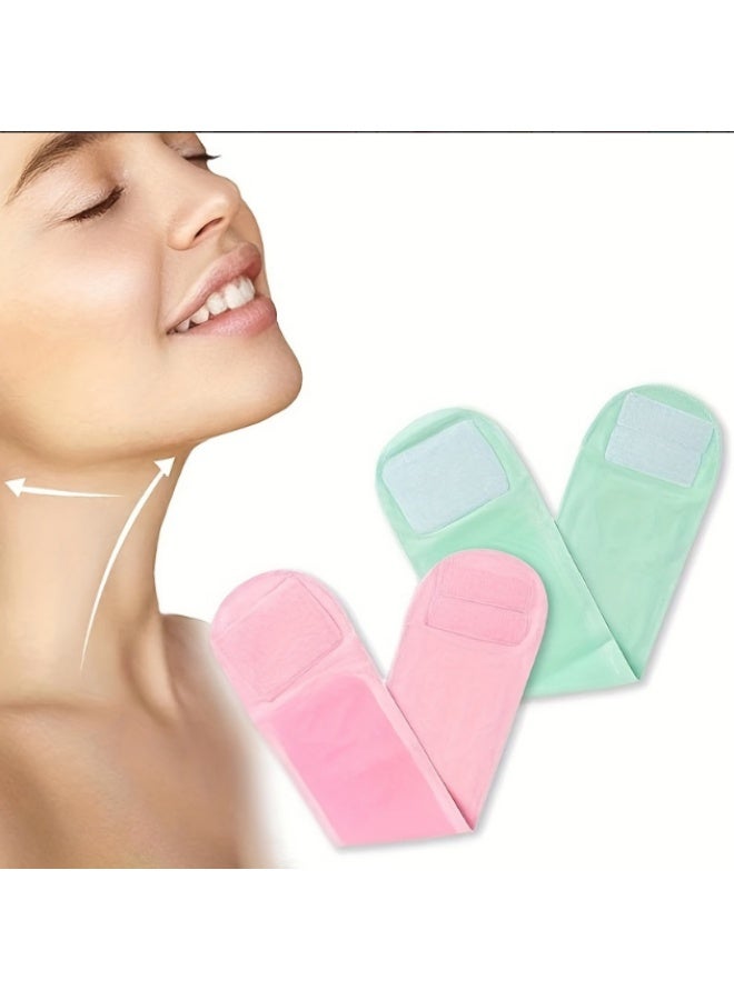 خاجول قطعة واحدة قناع رقبة جل سبا للعناية بالبشرة، قناع رقبة وردي قابل لإعادة الاستخدام للشد والترطيب، قناع شد الرقبة لتعزيز امتصاص المنتجات للاستخدام المنزلي - Image 4