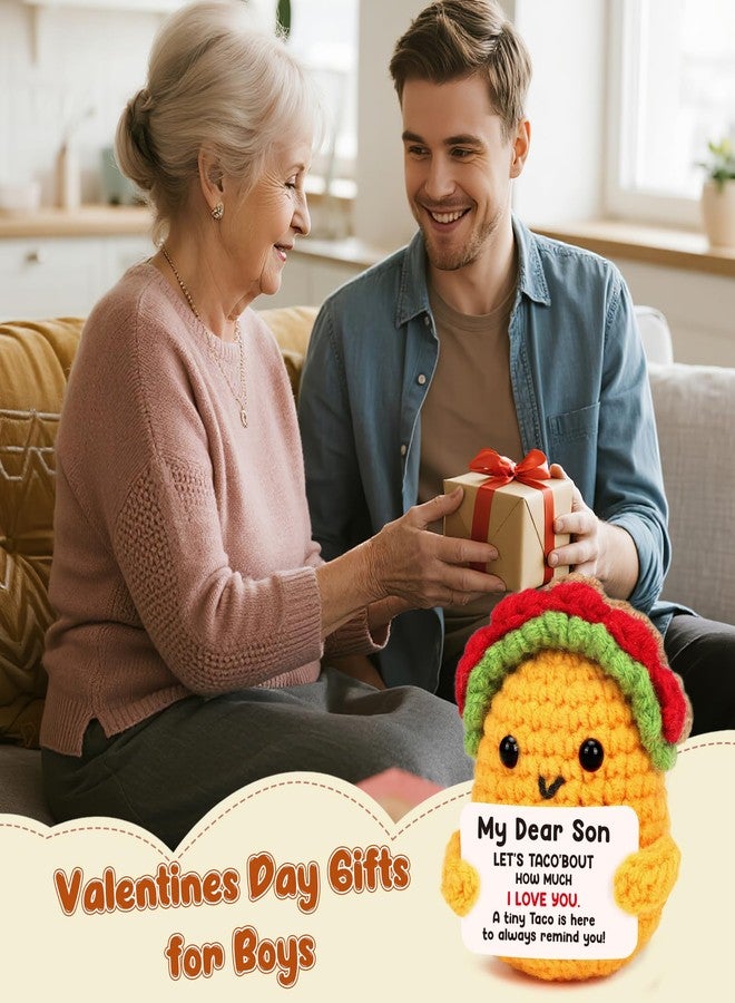 Jettryran Son Gifts from Mom Dad Mini Crochet Taco Son Birthday Gifts for Year Old Bonus Step Son from Mother Father, to My Best Son Ever Christmas Easter Basket Stuffers Valentines Teen Boys Teenage - Image 3