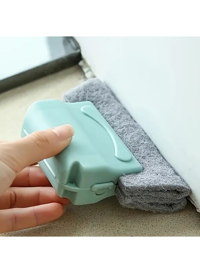 5 Piece Window Track Cleaning Brush Set With Handle And Reusable Sponges - Image 1
