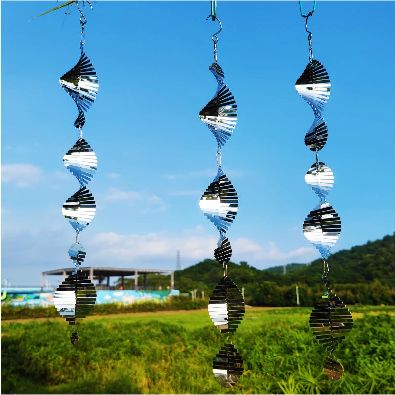 DJUAN Metal Bird Scare Discs Set-Highly Reflective Double-Sided Bird Reflectors,Extra Sparkly Wind Spinners Outdoor Garden Decor, Bird Devices Deterrent to Scare Birds Away from Yard Patio Farm - Image 2