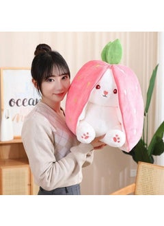 Canestar The Sweetest Strawberry Rabbit Sleeping Companion 50CM- Special Design Both Strawberry and Rabbit Pink  - Image 1