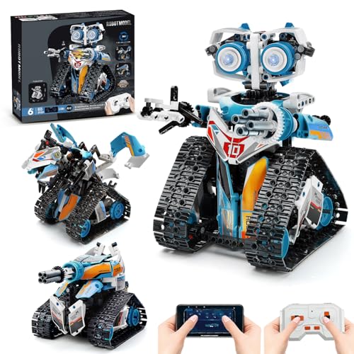 DOLIVE Robot Toys for Kids Ages 814 Remote AppControlled 3 in 1 STEM Robotics Set for Kids Creative Birthday for Boys Girls Aged 8 9 10 11 12 695 Pieces - Image 1