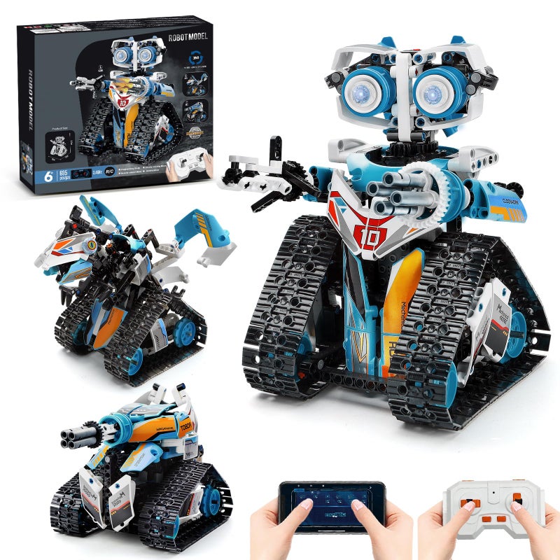 DOLIVE Robot Toys for Kids Ages 814 Remote AppControlled 3 in 1 STEM Robotics Set for Kids Creative Birthday for Boys Girls Aged 8 9 10 11 12 695 Pieces - Image 3
