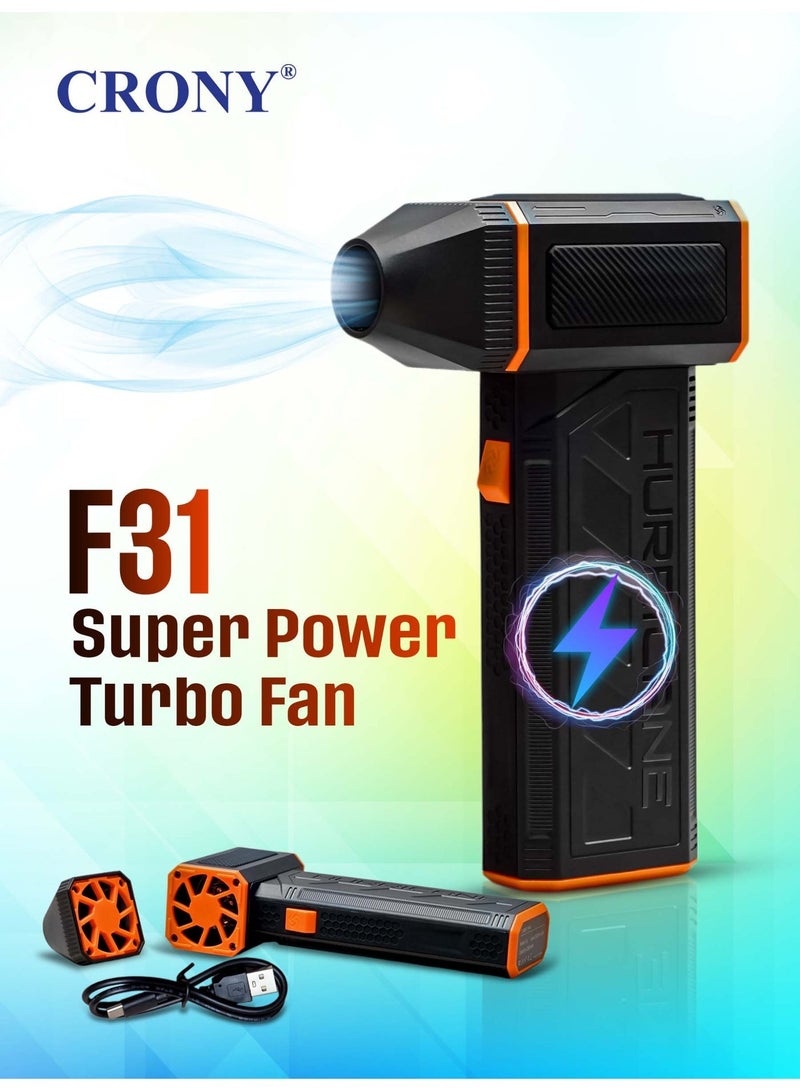 CRONY F31 Portable Blower, 130,000 RPM Turbo Fan, Three Wind Speeds, Rechargeable Compressed Air Blower, 150G Airflow, Cordless Cleaning Tool, Suitable for Keyboard, Car, Home, and Outdoor Use. - Image 1