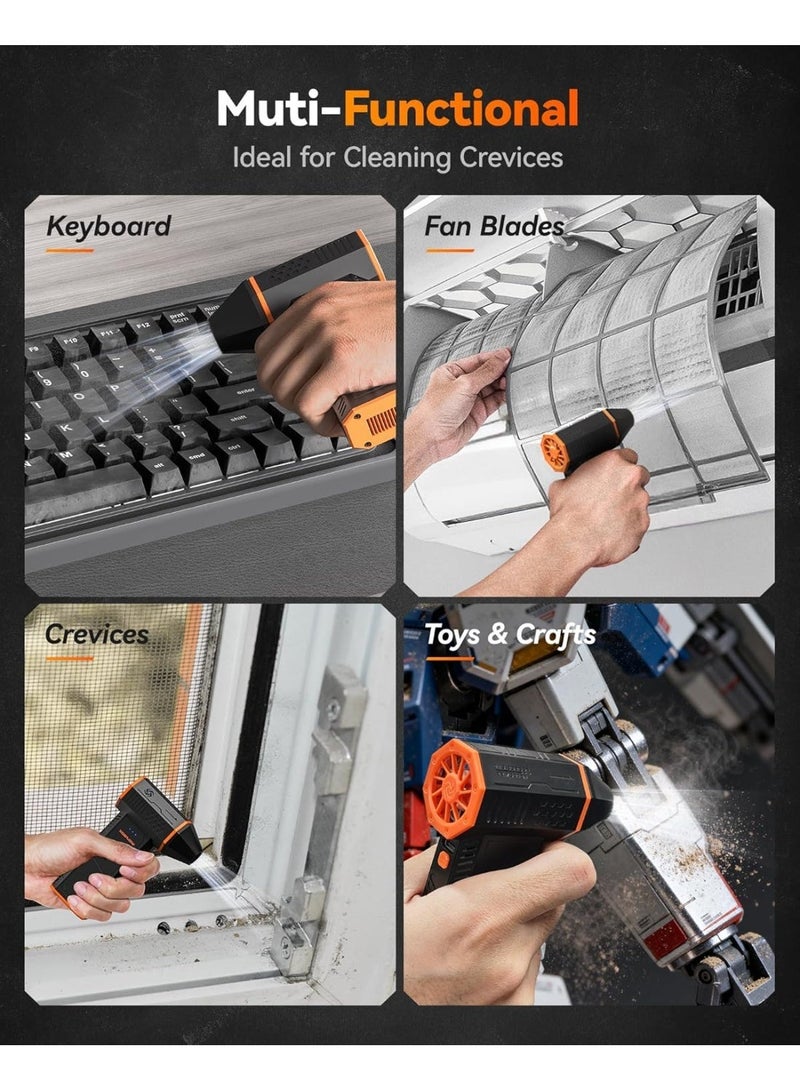 CRONY F31 Portable Blower, 130,000 RPM Turbo Fan, Three Wind Speeds, Rechargeable Compressed Air Blower, 150G Airflow, Cordless Cleaning Tool, Suitable for Keyboard, Car, Home, and Outdoor Use. - Image 3