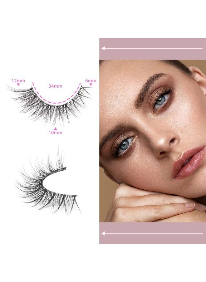 Yawamica Fake Eyelashes Natural Short Cat Eye Lashes Clear Band Fluffy Wispy False Eyelashes 8 Pairs By Yawamica  - Image 5