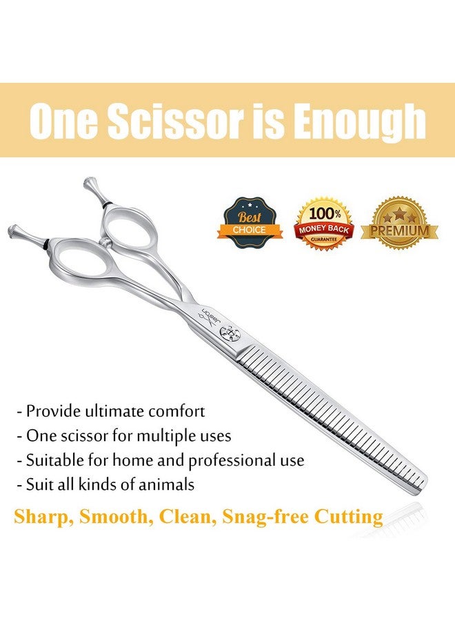 جيسون مقص جيسون للعناية بالكلاب، مقاس 7 بوصات، يجمع بين ميزات القص والترقيق والدمج والتشكيل، مقص تشذيب عكسي للحيوانات الأليفة، JP 440C (40 سنًا، فضي) - Image 5