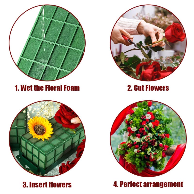 Takytao Floral Foam Cage, Dry Flower Cage Holders, Green Foam Cage Blocks for Fresh Flower Arrangements Decoration, Wedding, Interior and Garden - Image 3
