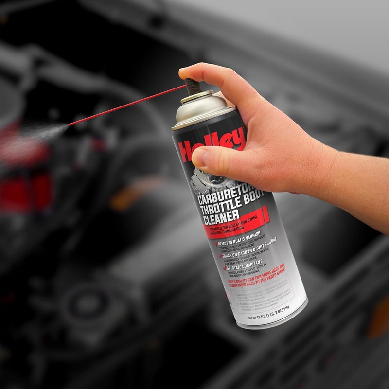 HOLLEY Carburetor and Throttle Body Cleaner Spray, 18 oz Can - Removes Dirt, Gum, and Carbon Buildup Deposits, Degreaser - Including Carb Linkages, Plates, and Valves - Image 2