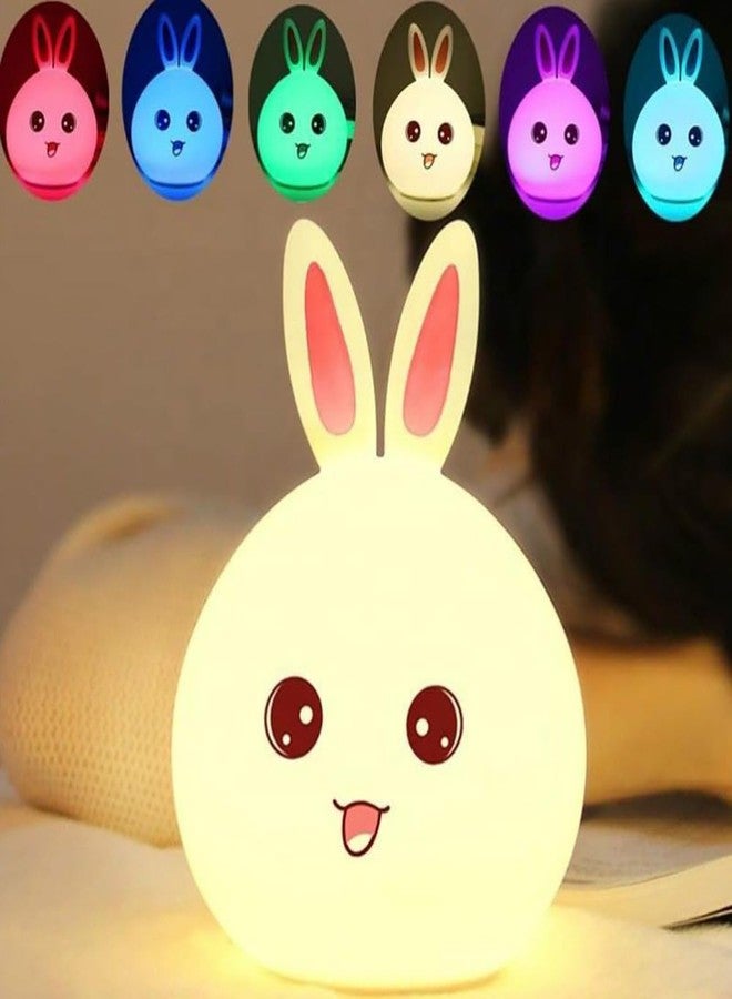GITGRNTH Rechargeable Silicone Rabbit Night Light for Kids | Color-Changing LED Changing Lamp |Adorable Room Decor & Gift for Toddlers, Teens, & Valentine's Day Present (Bunny Lamp, Regular), Assorted - Image 1