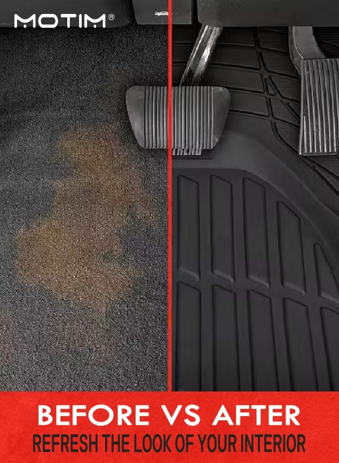 Motim 3-Piece Heavy Duty Deep Dish Rubber Floor Mats Set for Car Suv Truck and Van, All Weather Protection Car Mats For Car Flooring, Premium Trim to Fit Car Floor Mats - Image 5