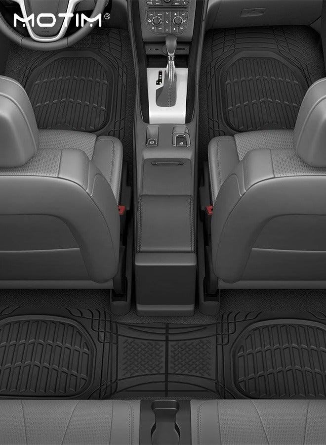 Motim 3-Piece Heavy Duty Deep Dish Rubber Floor Mats Set for Car Suv Truck and Van, All Weather Protection Car Mats For Car Flooring, Premium Trim to Fit Car Floor Mats - Image 2