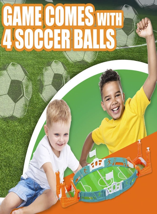 EXPRESSIONS Tabletop Soccer Game - Portable Soccer Fun w/ 4 Balls Included - Table Top Soccer Goal & Tiny Soccer Balls, Hand Soccer Training Soccer Goal Toy - Image 5