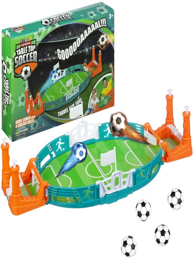 EXPRESSIONS Tabletop Soccer Game - Portable Soccer Fun w/ 4 Balls Included - Table Top Soccer Goal & Tiny Soccer Balls, Hand Soccer Training Soccer Goal Toy - Image 1