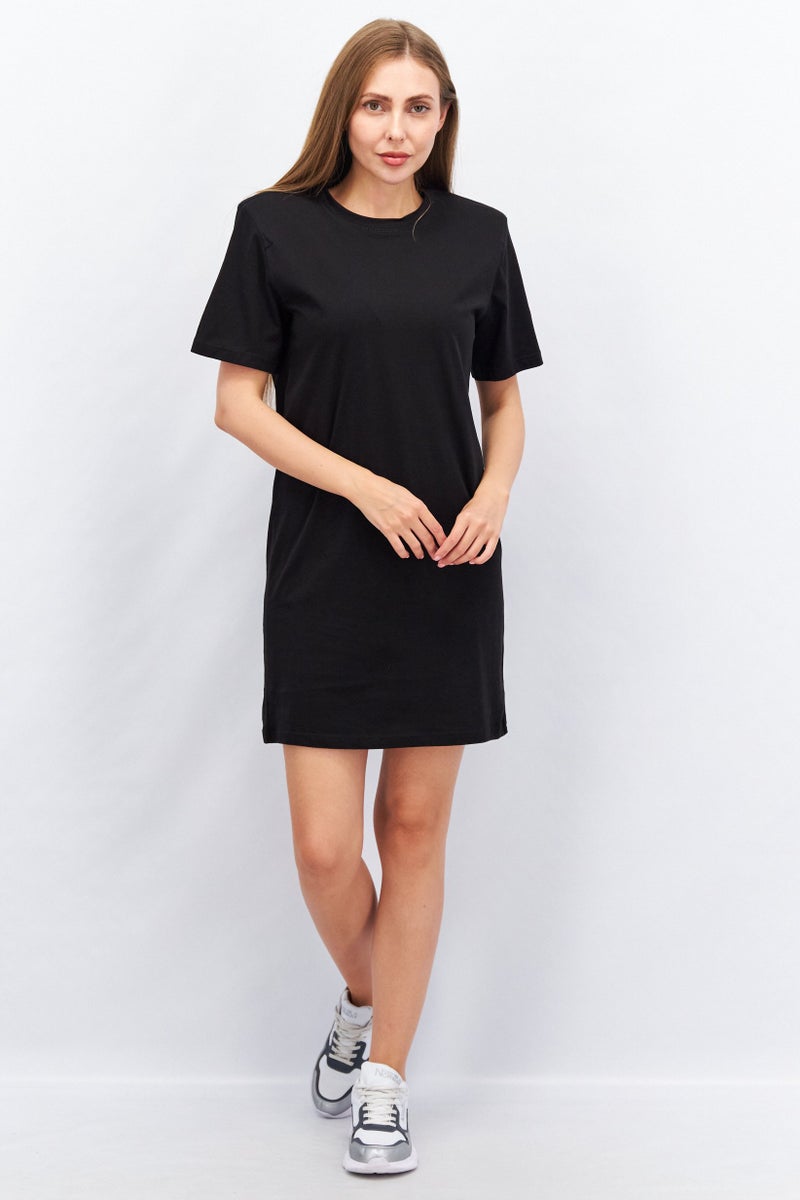 Weekday فستان ميني كاجوال نسائي سادة، أسود - Image 3