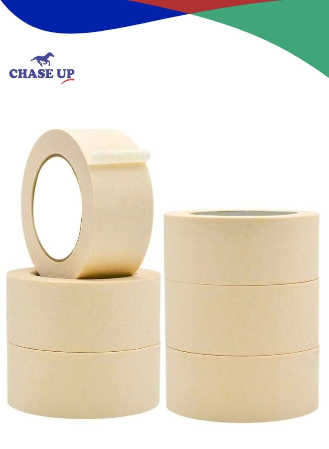 Chase Up Masking Tape 2" x 20 Yards | Strong Adhesive Tape for Painting, Decorating, DIY Home, Office, School Stationery, Arts, DIY Crafts etc [6 Roll] - Image 1