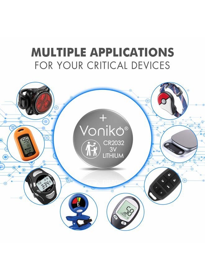 Voniko 3 Volt CR2032 Battery 6 Pack – Lithium Batteries – 2032 Button Battery Flat – 7 Years Shelf Life - Image 3