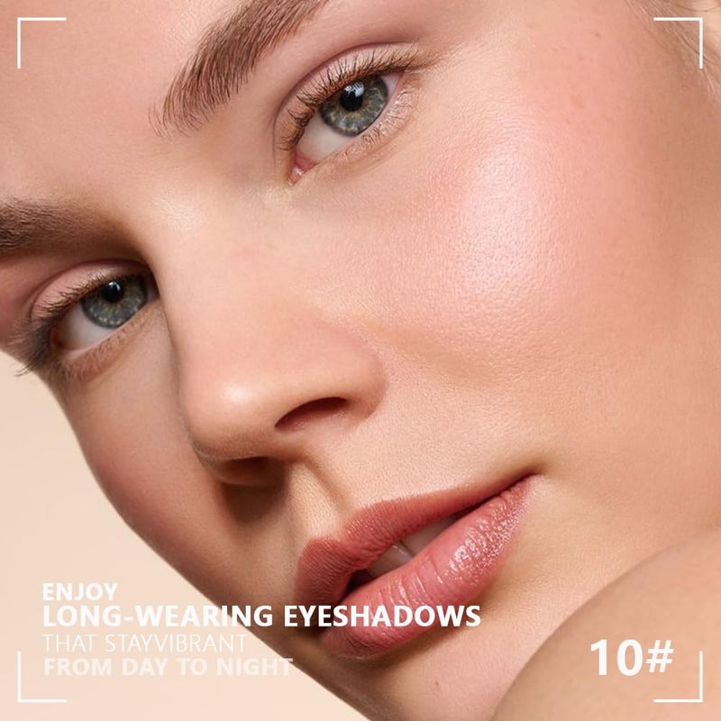 HHLTOH 4 Colors Nude Eyeshadow Palette, Light Beige Pink Ivory White Quad, Matte & Shimmer, Highly Pigmented Waterproof, Natural Everyday Makeup for Women, de sombras de ojos, Vegan & Cruelty-Free - Image 2