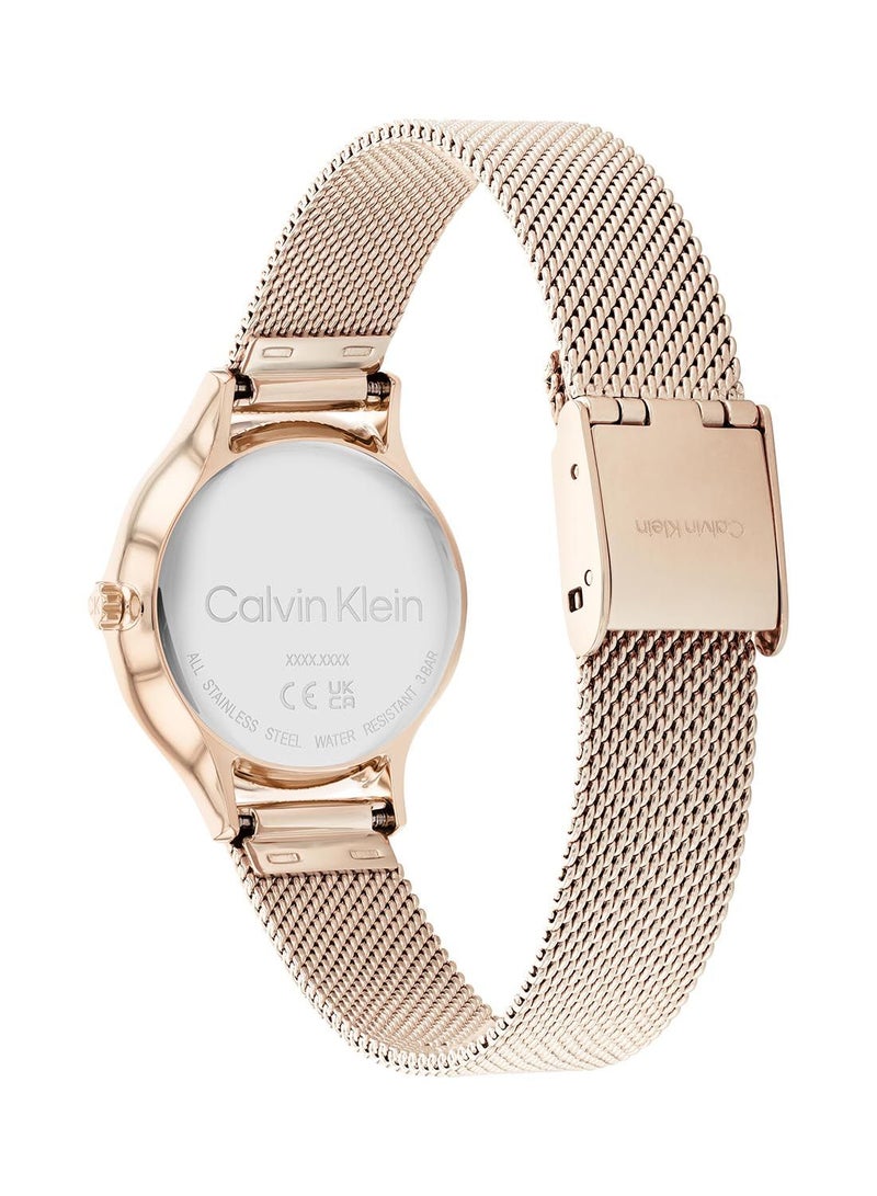 CALVIN KLEIN Analog Round Waterproof  Wrist Watch With Gold Strap 25200059 - Image 3