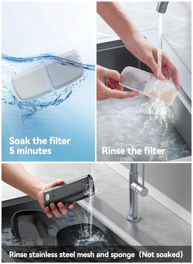 FEELNEEDY 6 Pack Filter for Cat Water Fountain & 6 Pack Sponges Filter Replacement for 135 fl oz/4L Cat Water Fountain FN-W07 - Image 4