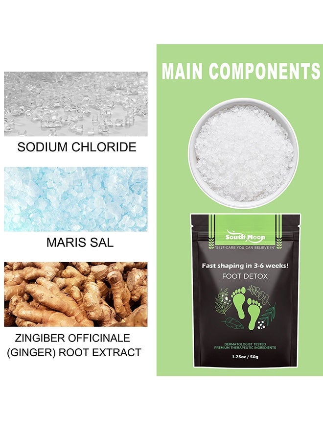 SOUTH MOON Foot Detox，Herbal Body Detox Foot Soak Salt , Detox & Shaping Cleansing Foot Soak for Men and Women, Daily Rebody Body Detoxingh Foot Soak Salt for a Relaxing and Soothing Experience-50g - Image 2