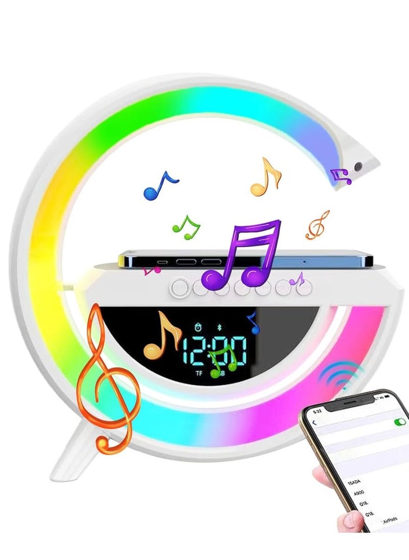 Generic - RGB Table Lamp Speaker, AN-2304, Rechargeable Battery, USB/TF/AUX Support, White Color - Image 1