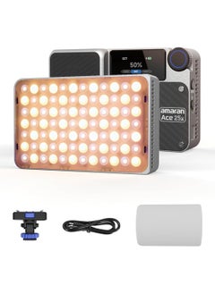 أبتشر أبوتشر أماران Ace 25x ضوء LED ثنائي اللون بقوة 32 واط، إضاءة فيديو للكاميرا، نطاق حرارة لونية 2700K-6500K، شدة إضاءة 6320 لوكس عند 0.5 متر، شحن سريع عبر USB-C، تركيب مغناطيسي، 9 تأثيرات إضاءة، تحكم لاسلكي عبر تطبيق Amaran – فضي  - Image 1