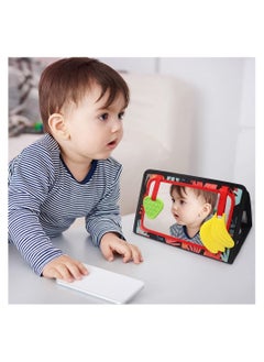 NIBEMINENT Baby Mirror Toys,High Contrast Black, White Color Developmental Sensory Perception Toy for Baby,Toys with Crinkle Cloth Book and Teethers, Crawling Activity Mat Floor  - Image 5