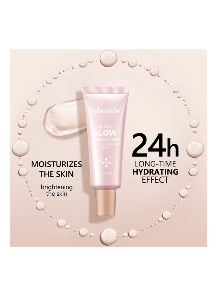 ليكرين كريم أساس Full Match Glow ، كريم أساس Enhance Natural Glow ، هايلايتر طويل الأمد للوجه والجسم مع تغطية شفافة إلى خفيفة قابلة للبناء ومظهر مشع ومشمس # 2 خفيف (40 مل) - Image 5