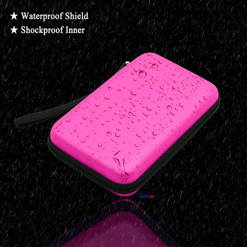 ADVcer 3DS Case, EVA Waterproof Hard Shield Protective Carrying Case with Detachable Hand Wrist Strap Compatible with Nintendo 3DS, 3DS XL, New 3DS, DSi, DSi XL, DS, DS Lite (Fuchsia) - Image 3