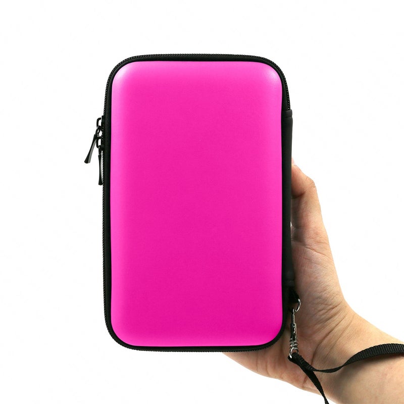 ADVcer 3DS Case, EVA Waterproof Hard Shield Protective Carrying Case with Detachable Hand Wrist Strap Compatible with Nintendo 3DS, 3DS XL, New 3DS, DSi, DSi XL, DS, DS Lite (Fuchsia) - Image 1