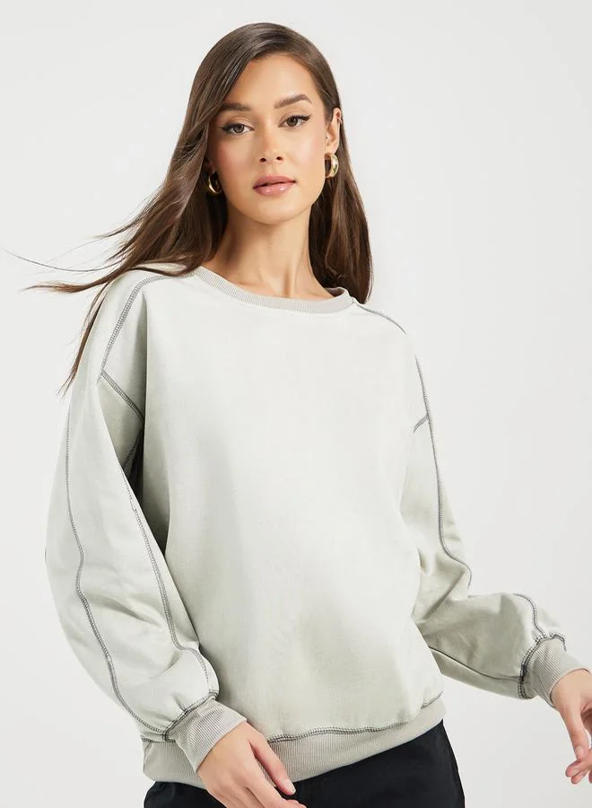 Overlock Seam Regular Fit Sweatshirt