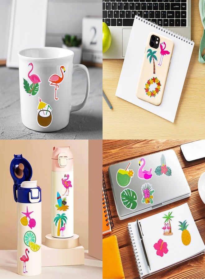 Cleverplay 100 Pack Flamingo Stickers, Summer Luau Tropical Hawaiian Party Favors, Birthday Decorations - Image 5