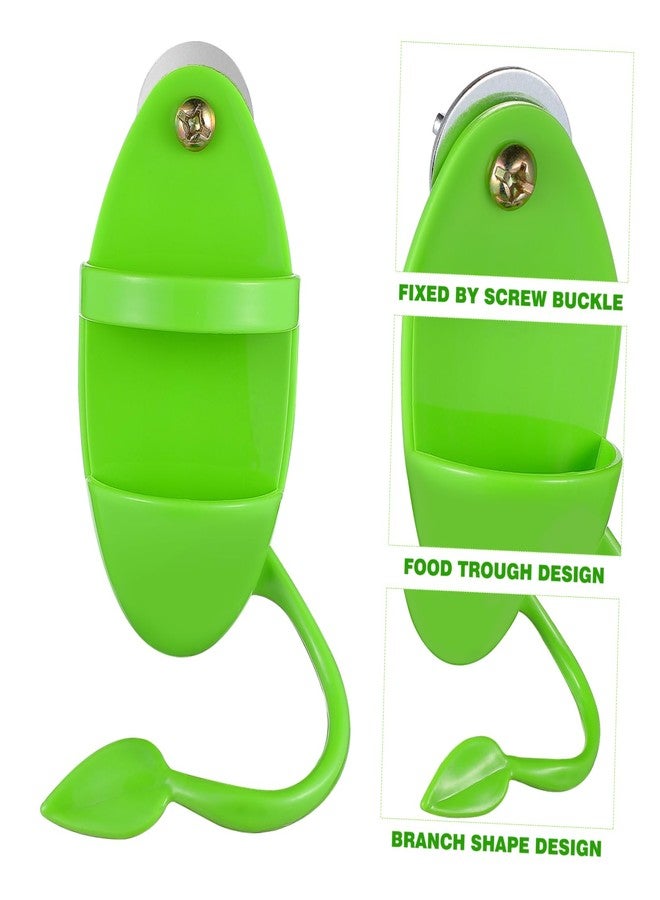 balacoo 2pcs Bird Cuttlebone Holder with Perches Plastic Cuddle Bone Feeding Racks Parrot Cage Stands Accessories for Cockatiels Parakeets Finches Green - Image 3